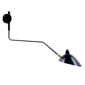 Serge Mouille Applique 1 Wall Lamp Black & Brass w. Crack