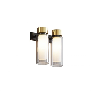 TOOY Osman 560.42 Wall Lamp Matt Black/ Brushed Brass with Clear Glass