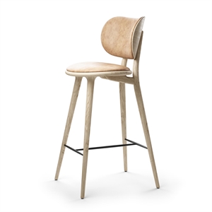 Mater The High Stool Barstool w. Back Matt Lacquered Oak 74 cm