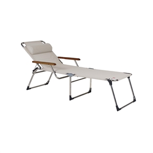 Fiam Amigo Sunbed With Armrests Beige/ White