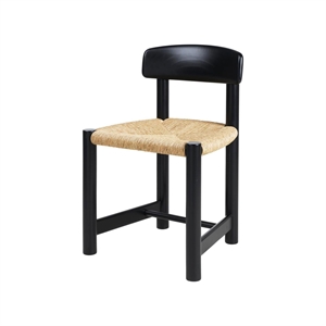 Gubi Daumiller Dining Chair Natural Rush/ Brown/ Black