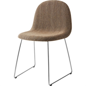 Gubi 3D Dining Chair Stainless Steel/Bouclé 005