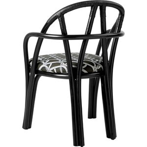 Gubi Bistra Dining Chair With Armrests Ebony Painted Rattan/Reales Limonta 003