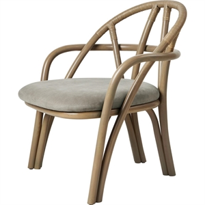 Gubi Bistra Armchair Olive Stained Rattan/Fustagno Limonta 003