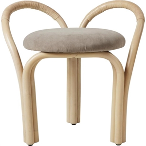 Gubi Bistra Stool Natural Lacquered Rattan/Fustagno Limonta 002