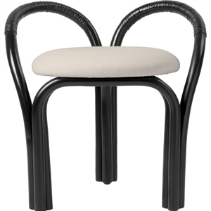 Gubi Bistra Stool Ebony Painted Rattan/Fustagno Limonta 001