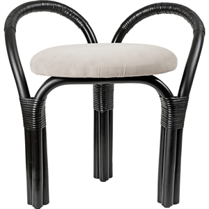 Gubi Bistra Stool Ebony Painted Rattan/Fustagno Limonta 001