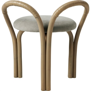 Gubi Bistra Stool Olive Stained Rattan/Fustagno Limonta 003