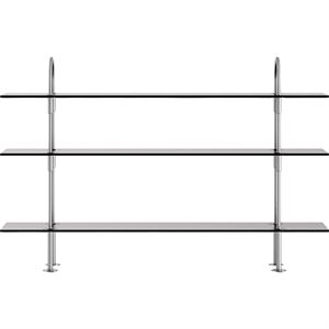 Gubi Keen 160 Shelving System 3 Shelves Stainless Steel/Smoked Glass