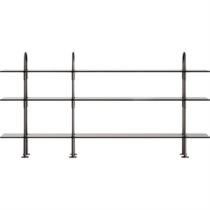 Gubi Keen 208 Shelving System 3 Black Brass/ Smoked Glass