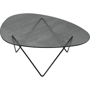 Gubi Pedrera Coffee Table Black Semi Matt/Smoke/Glass