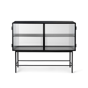 Ferm Living Haze Sideboard Ribbed Glass Black