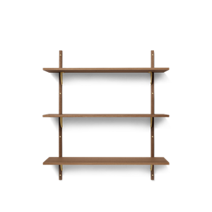 Ferm Living Sector Tripple/Wide Shelf Smoked Oak/ Brass