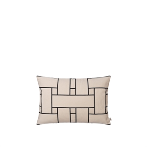 Ferm Living Lattice Offset Cushion Rectangular Off White/ Black