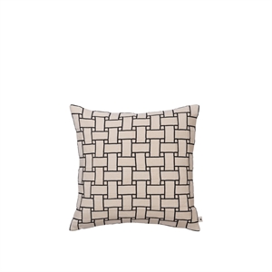 Ferm Living Lattice Cushion Cover Off White/ Black