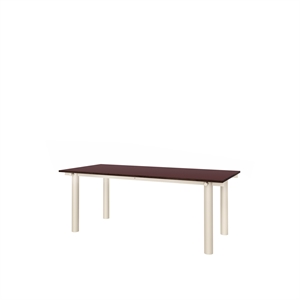 Ferm Living Atura Dining table 200x90 Light Cashmere/ Burgundy