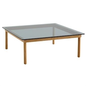 HAY Kofi Coffee Table 100x100 Oak/Grey Glass