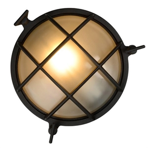 Lucide Dudley Outdoor Wall Lamp Round Black