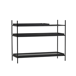 Woud Tray Style 2 Shelf Low Black
