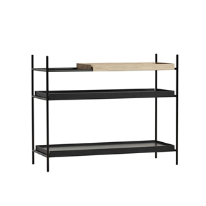 Woud Tray Shelf Low Black/Oak