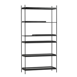 Woud Tray Style 9 Shelf High Black