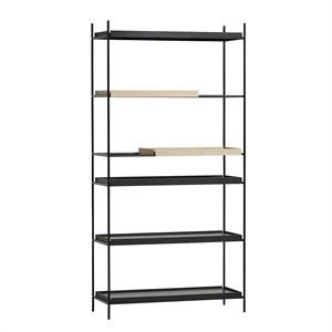 Woud Tray Shelf High Black/Oak