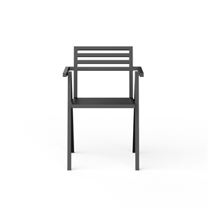 NINE 19 Outdoors Stacking Outdoor Chair w. Armrests 2 Pcs. Black