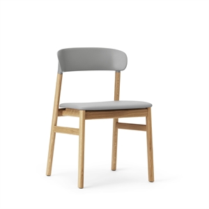 Normann Copenhagen Herit Dining Table Chair Leather Upholstered Oak/Gray