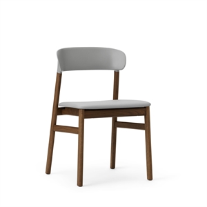 Normann Copenhagen Herit Dining Table Chair Leather Upholstered Smoked Oak/Gray