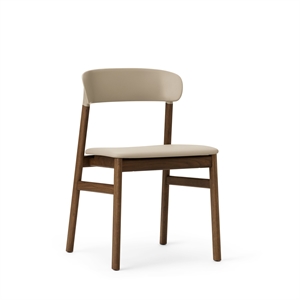 Normann Copenhagen Herit Dining Table Chair Leather Upholstered Smoked Oak/Sand