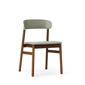 Normann Copenhagen Herit Dining Table Chair Leather Upholstered Smoked Oak/Dusty Green