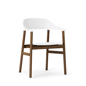 Normann Copenhagen Herit Dining Table Chair M. Armrests Smoked Oak/White