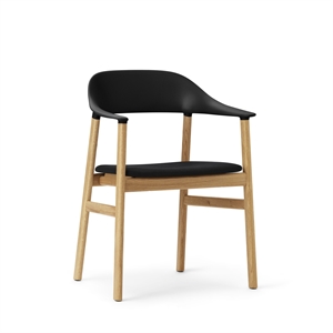 Normann Copenhagen Herit Dining Table Chair M. Armrests Upholstered Oak/Black