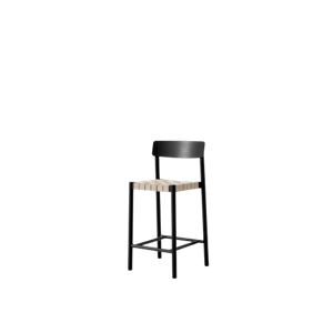 &Tradition Betty TK12 Counter Chair Black Lacquered Ash/Natural Linen Wicker