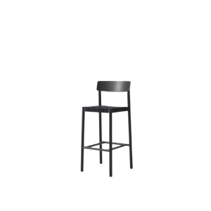 &Tradition Betty TK15 Bar Stool Black Lacquered Ash/ Black Linen Wicker