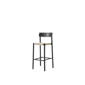 &Tradition Betty TK15 Bar Stool Black Lacquered Ash/Natural Linen Wicker