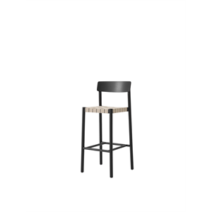 &Tradition Betty TK15 Bar Stool Black Lacquered Ash/Natural Linen Wicker