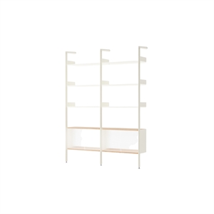 &Tradition Rhomb IF3 &IF6 Shelving Configuration E Lacquered Oak/Alabaster