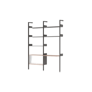 &Tradition Rombe IF2 &IF6 Shelving Configuration D Lacquered Walnut/Anthracite