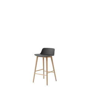 &Tradition Rely HW118 Bar Stool Low Back Lacquered Oak/Stone Grey