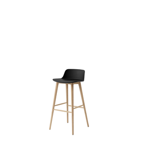 &Tradition Rely HW123 Bar Stool Low Back Lacquered Oak/ Black