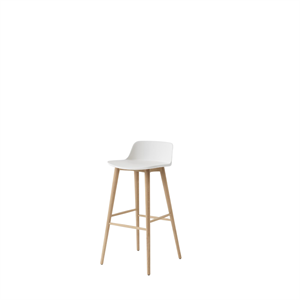 &Tradition Rely HW123 Bar Stool Low Back Lacquered Oak/ White