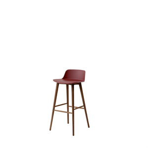 &Tradition Rely HW123 Bar Stool Low Back Lacquered Walnut/ Maroon