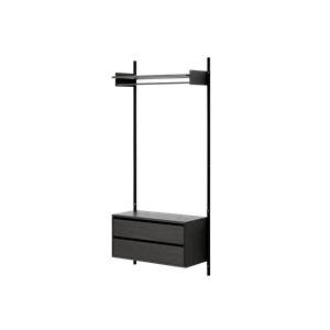 New Works Wardrobe Shelf 1 Bookcase With Drawers Black Ash