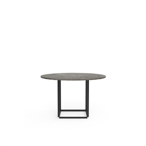 New Works Florence Dining Table Ø120 Gris Du Marais Marble with Black Frame