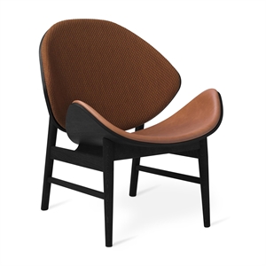 Warm Nordic The Orange Armchair with Seat and Back Upholstery Mosaic 472/Nevada 2488/ Black