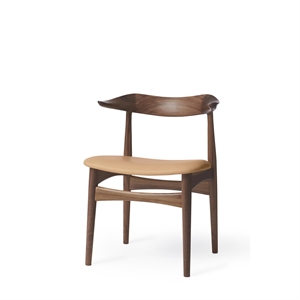 Warm Nordic Cow Horn Dining Chair Walnut/Soavé