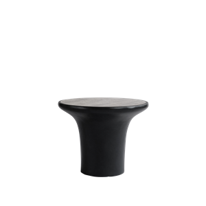 101 Copenhagen Trumpet Side Table Low Silver Travertine