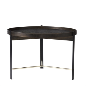 Warm Nordic Compose Coffee Table Ø70 Smoked Oak/ Brass/ Black