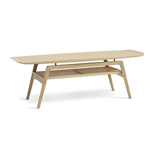 Warm Nordic Surfboard Coffee Table Oak with Shelf